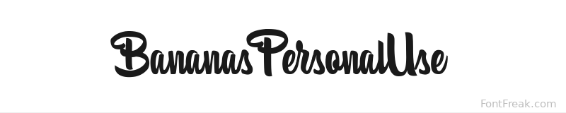 BananasPersonalUse font preview