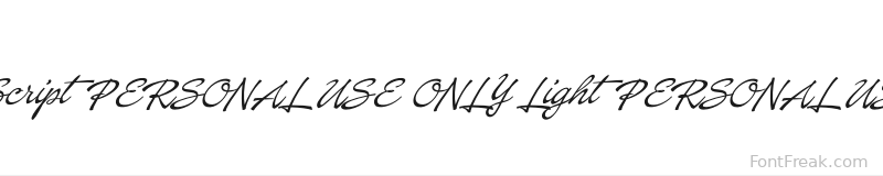 Baystar Script PERSONAL USE ONLY Light PERSONAL USE ONLY font preview