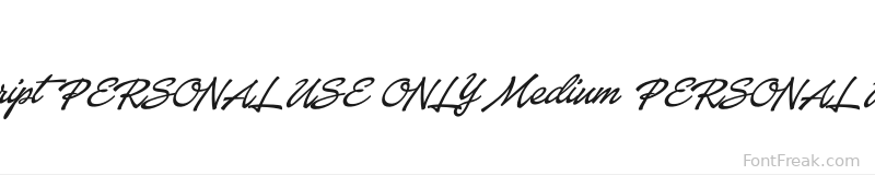Baystar Script PERSONAL USE ONLY Medium PERSONAL USE ONLY font preview