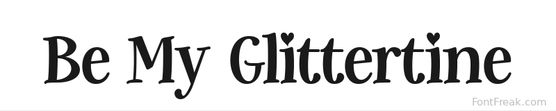 Be My Glittertine font preview