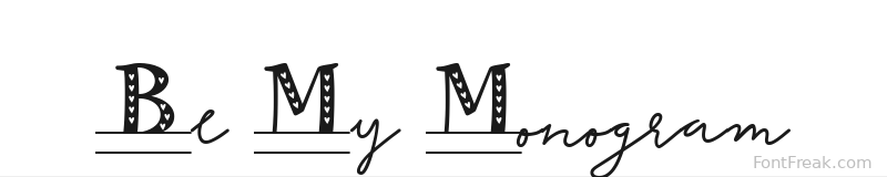 Be My Monogram font preview
