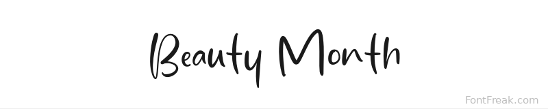 Beauty Month font preview