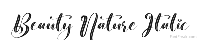 Beauty Nature Italic font preview