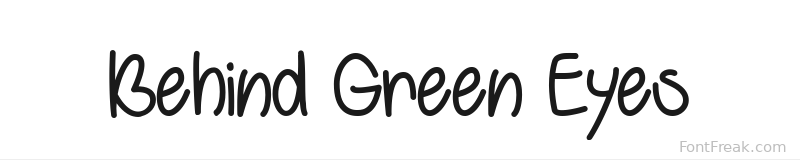 Behind Green Eyes font preview