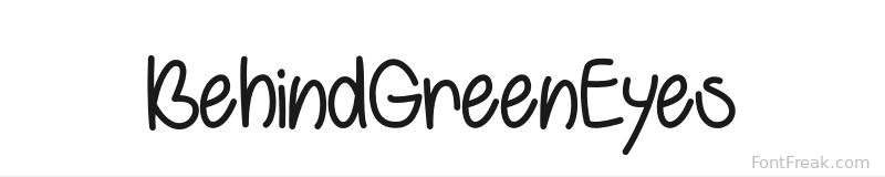 BehindGreenEyes font preview