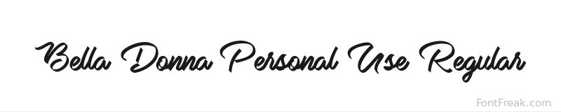Bella Donna Personal Use Regular font preview