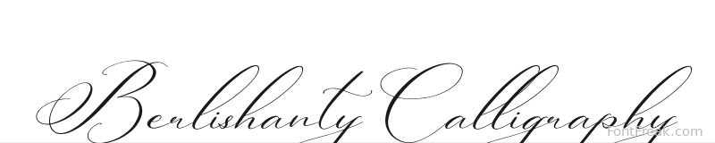 Berlishanty Calligraphy font preview