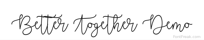 Better Together Demo font preview