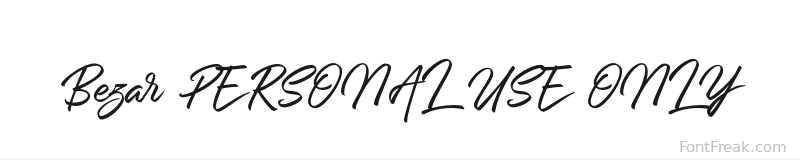 Bezar PERSONAL USE ONLY font preview