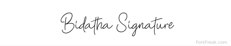 Bidatha Signature font preview
