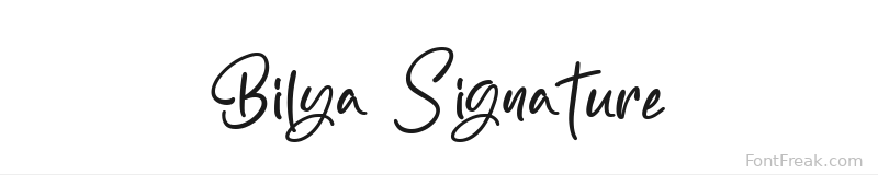 Bilya Signature font preview