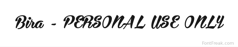 Bira - PERSONAL USE ONLY font preview