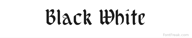 Black White font preview