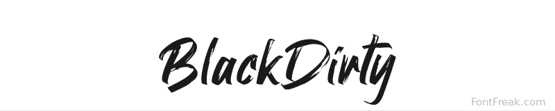 BlackDirty font preview