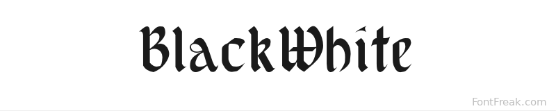 BlackWhite font preview