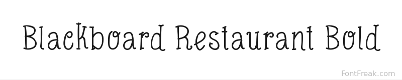 Blackboard Restaurant Bold font preview