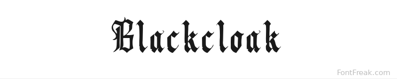 Blackcloak font preview