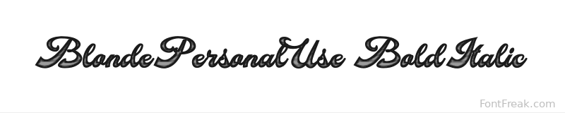 BlondePersonalUse-BoldItalic font preview