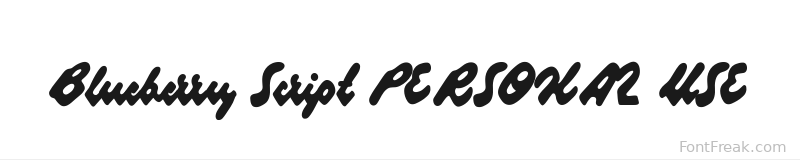 Blueberry Script PERSONAL USE font preview