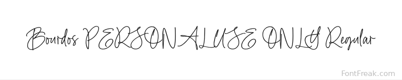 Bourdos PERSONAL USE ONLY Regular font preview