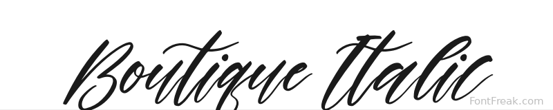 Boutique Italic font preview