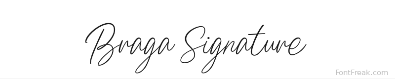 Braga Signature font preview
