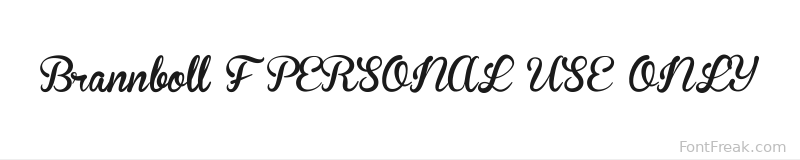 Brannboll F PERSONAL USE ONLY font preview
