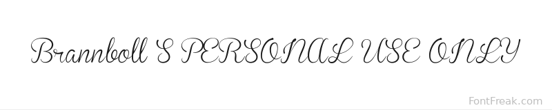 Brannboll S PERSONAL USE ONLY font preview
