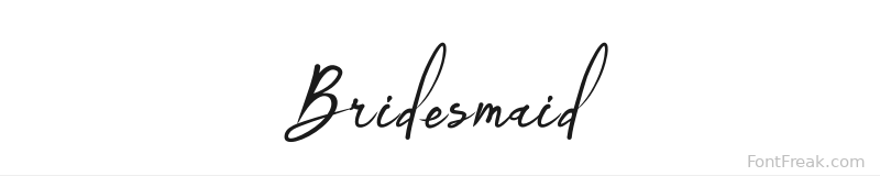 Bridesmaid font preview