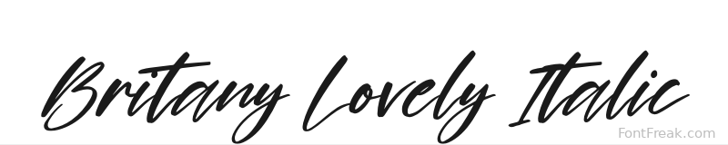 Britany Lovely Italic font preview