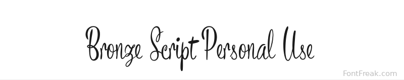 Bronze Script Personal Use font preview