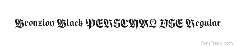 Bronzion Black PERSONAL USE Regular font preview