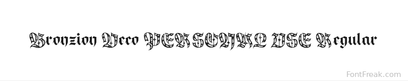 Bronzion Deco PERSONAL USE Regular font preview