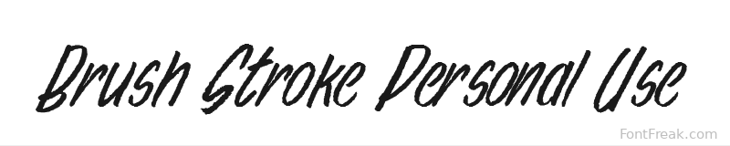 Brush Stroke Personal Use font preview