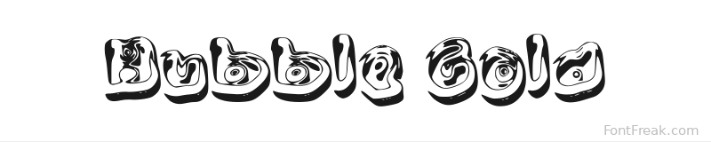 Bubble Gold font preview
