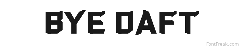 Bye Daft font preview