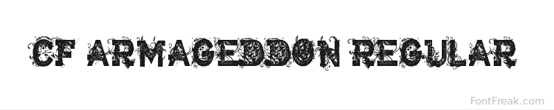 CF Armageddon Regular font preview