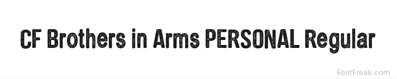 CF Brothers in Arms PERSONAL Regular font preview