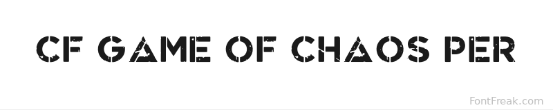 CF Game Of Chaos PER font preview