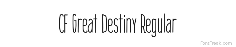 CF Great Destiny Regular font preview