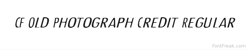 CF Old Photograph Credit Regular font preview
