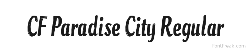 CF Paradise City Regular font preview