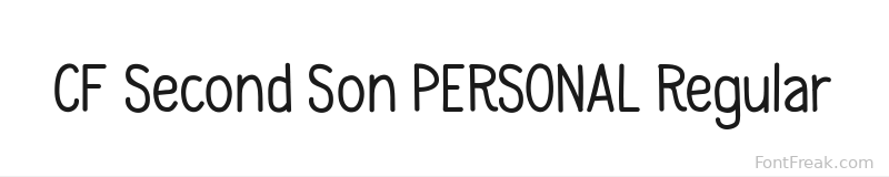 CF Second Son PERSONAL Regular font preview