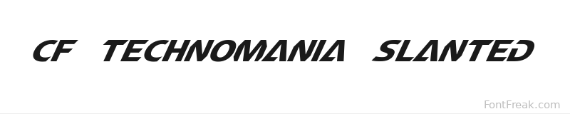 CF TechnoMania Slanted font preview