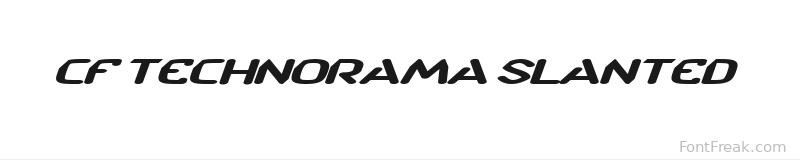 CF TechnoRama Slanted font preview
