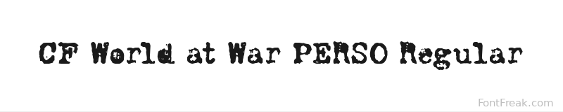 CF World at War PERSO Regular font preview