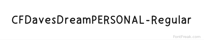CFDavesDreamPERSONAL-Regular font preview