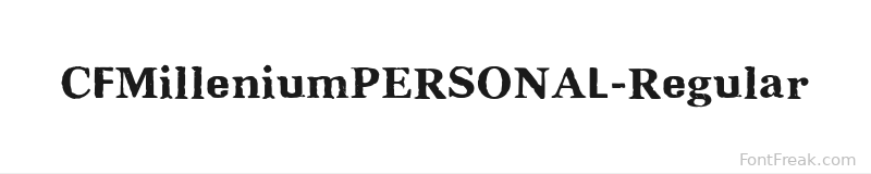 CFMilleniumPERSONAL-Regular font preview