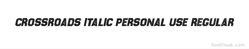 CROSSROADS ITALIC PERSONAL USE Regular font preview