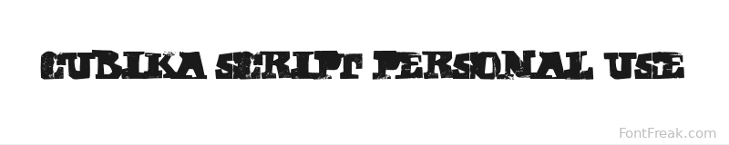 CUBIKA SCRIPT Personal Use font preview